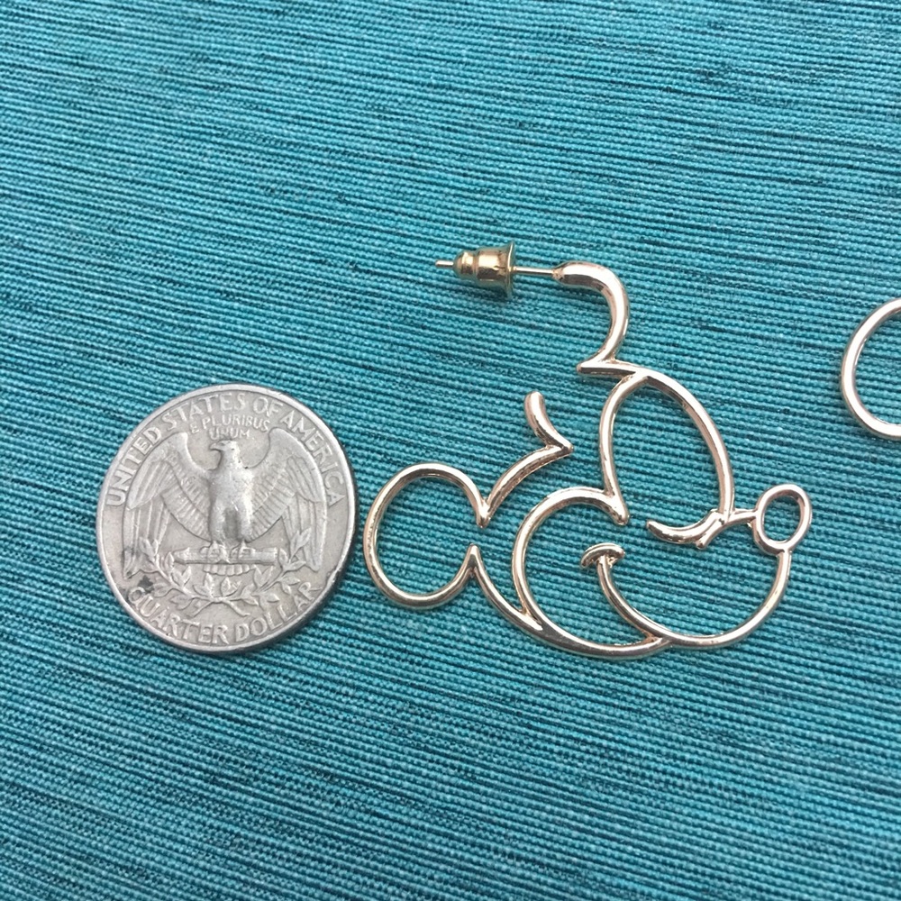 (P3) Gold Mickey Earrings - Picture 3 of 4